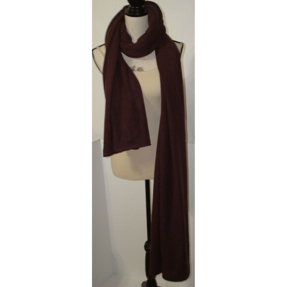 NWT New 100% Cashmere Scarf Wrap Ryllace Womens Dark Red Maroon Brick 100 X 28 - Picture 7 of 14